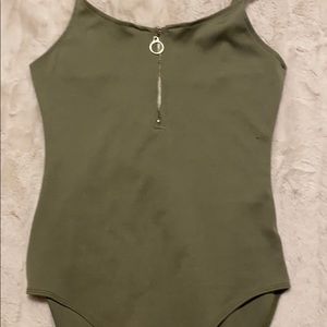 Olive Green Adjustable Bodysuit!
